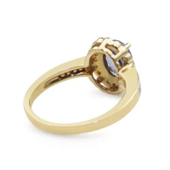 10ct Yellow and White Gold Tanzanite and Diamond Ring