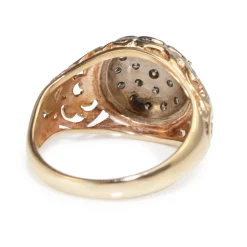 14ct Yellow and White Gold Vintage Diamond Cluster Ring