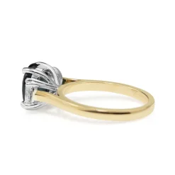 18ct Yellow and White Gold Sapphire and Diamond 3 Stone Oval Ring