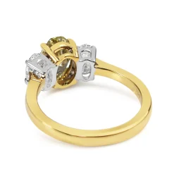 18ct Yellow and White Gold Yellow and White Oval Diamond Ring