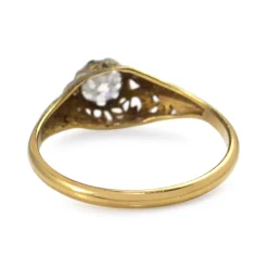 18ct Yellow and White Gold Antique Diamond Solitaire Ring