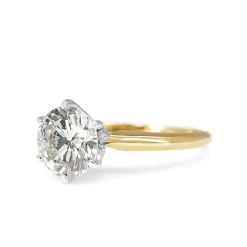 14ct Yellow and White Gold 2.25ct Diamond Solitaire Ring