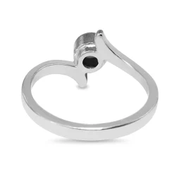 14ct Yellow and White Gold Bezel Solitaire Twist Ring