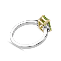18ct Yellow and White Gold Peridot and Diamond Ring