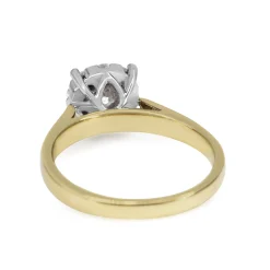 18ct Yellow and White Gold Diamond Halo Ring