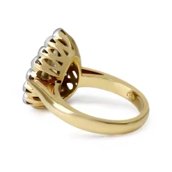 18ct Yellow and White Gold Yellow Pear Diamond Daisy Style Ring