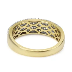 18ct Yellow and White Gold Pavé Diamond Band Ring