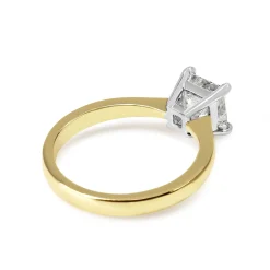 18ct Yellow and White Gold 1.52ct Princess Cut Diamond Solitaire Ring