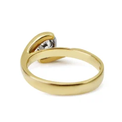 18ct Yellow and White Gold Bezel Diamond Solitaire Ring