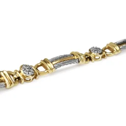 14ct Yellow and White Gold Vintage Diamond Bracelet