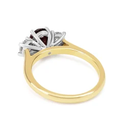 18ct Yellow and White Gold Ruby and Diamond 3 Stone Ring