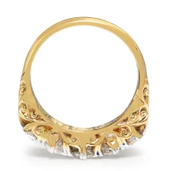 18ct Yellow and White Gold Antique 5 Stone Diamond Ring