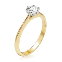 18ct Yellow and White Gold .50ct Diamond Solitaire ring