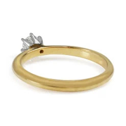 9ct Yellow and White Gold Diamond Solitaire Ring