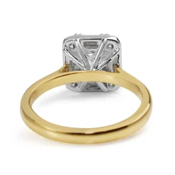 18ct Yellow and White Gold Emerald and Baguette Diamond Ring
