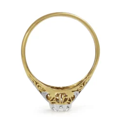 18ct Yellow and White Gold Antique Diamond Solitaire Ring