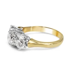 18ct Yellow and White Gold 3 Stone Diamond Ring