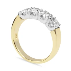 18ct Yellow and White Gold 4 Stone Diamond Ring