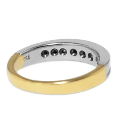 18ct Yellow and White Gold Princess and Baguette Channel Set Diamond Band Ring