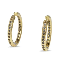 14ct Yellow and White Gold Diamond Pavè Hoop Earrings