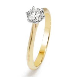 18ct Yellow and White Gold .50ct Diamond Solitaire ring