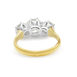 18ct Yellow and White Gold 3 Stone Diamond Ring