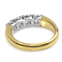 18ct Yellow and White Gold 4 Stone Diamond Ring