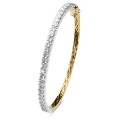 9ct Yellow and White Gold 2.05ct Diamond Bangle
