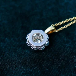 18ct Yellow and White Gold Diamond Daisy Necklace