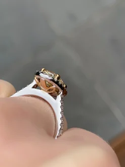 18ct Yellow and White Gold Fancy Yellow Oval Diamond Ring