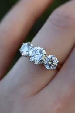 18ct Yellow and White Gold 3 Stone Diamond Ring