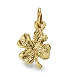 9ct Yellow Gold 4 Leaf Clover Charm Pendant
