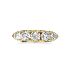 18ct Yellow Gold 5 Stone Victorian Style Old Cut Diamond Ring