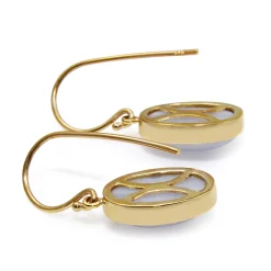 9ct Yellow Gold Agate Earrings