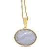 9ct Yellow Gold Agate Pendant / Enhancer