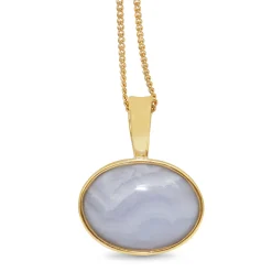 9ct Yellow Gold Agate Pendant / Enhancer