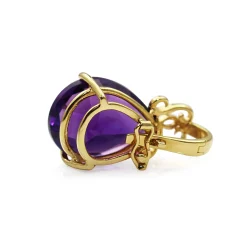 14ct Yellow Gold Amethyst Pendant / Enhancer
