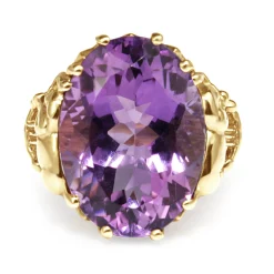 14ct Yellow Gold Amethyst Vintage Ring