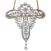18ct Yellow Gold and Platinum Belle Epoque Old Cut Diamond Brooch / Necklace