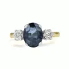 18ct Yellow Gold and Platinum Sapphire and Diamond 3 Stone Ring