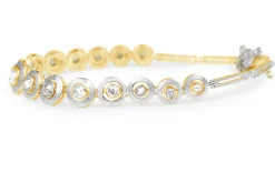 18ct Yellow Gold and Platinum Art Deco Old Cut Diamond Bracelet