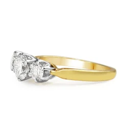 18ct Yellow Gold and Platinum 3 Stone Ring