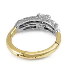 14ct Yellow Gold and Platinum Old Cut Diamond Ring Set With Arthritic Band