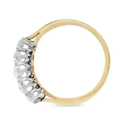 18ct Yellow Gold and Platinum Antique Old Cut Diamond 5 Stone Ring