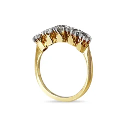 18ct Yellow Gold and Platinum Antique 5 Stone Old Cut Diamond Ring