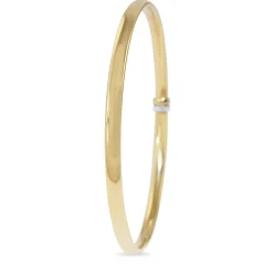 9ct Yellow Gold and Silver Filled Round Bangle