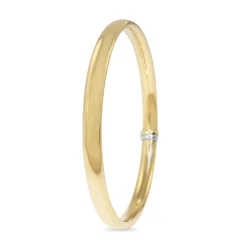 9ct Yellow Gold and Silver Filled Round Bangle