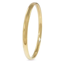 9ct Yellow Gold and Silver Filled Round Bangle