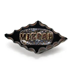 9ct Yellow Gold and Silver Jet MIZPAH Brooch