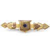 9ct Yellow Gold and Silver Antique Paste Shield Brooch